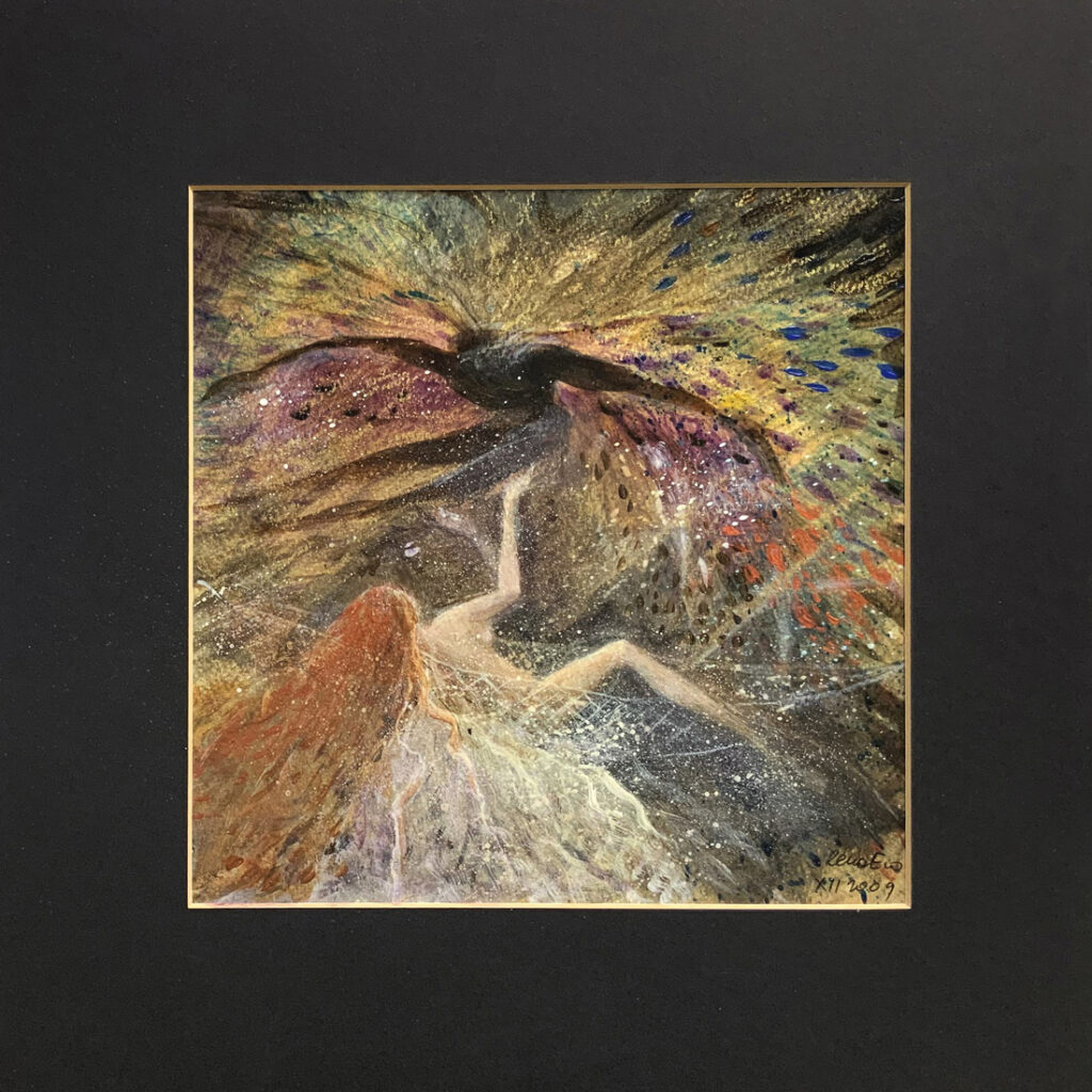 „Yin i Yang”, 2009, akryl i pastel, papier 30x30