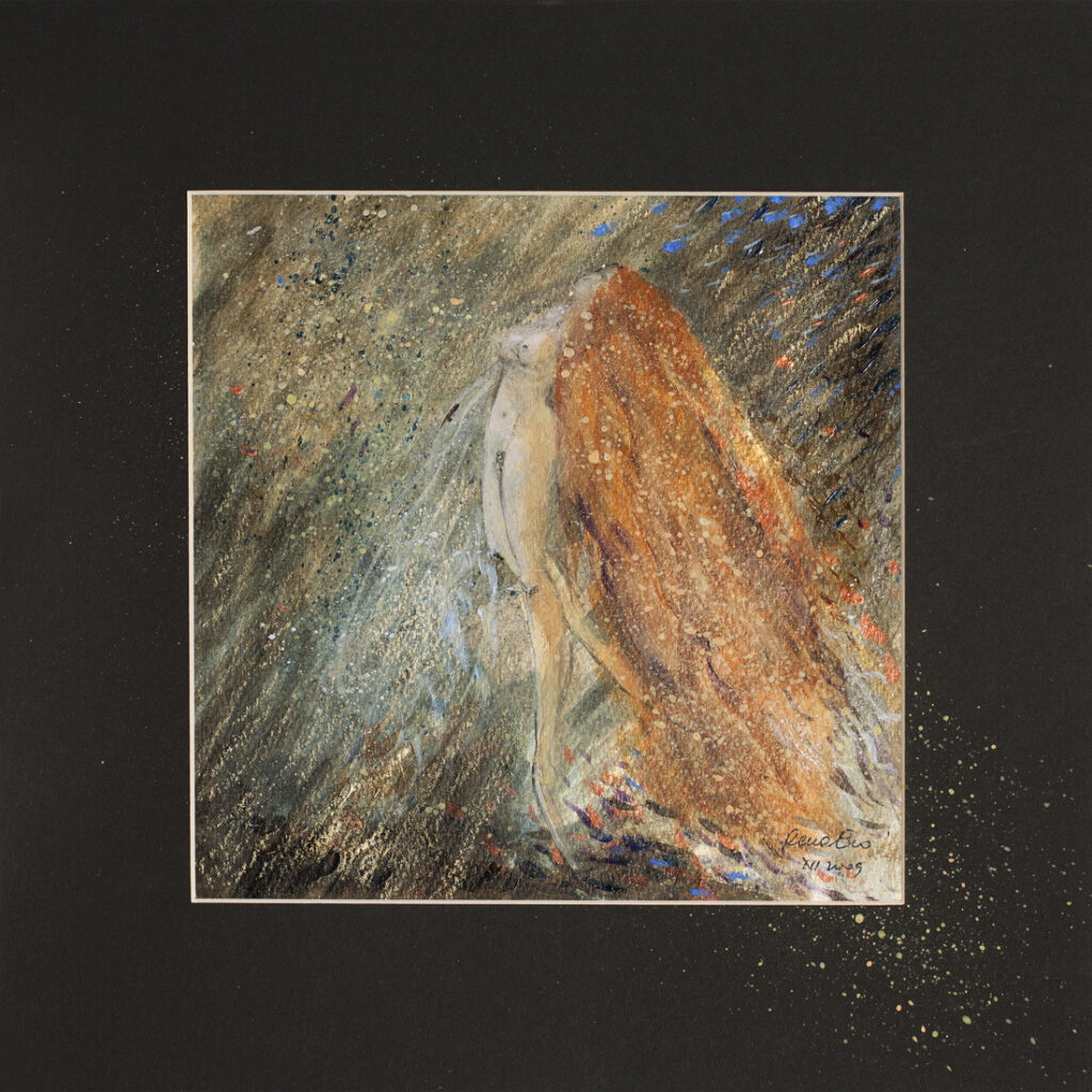 „Yin”, 2009, akryl i pastel olejny, papier 30x30